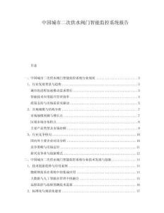 中國城市二次供水閥門智能監(jiān)控系統(tǒng)報告