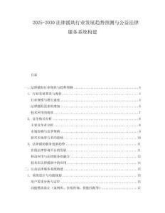 2025-2030法律援助行業(yè)發(fā)展趨勢(shì)預(yù)測(cè)與公益法律服務(wù)系統(tǒng)構(gòu)建