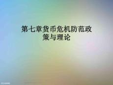 第七章貨幣危機防范政策與理論