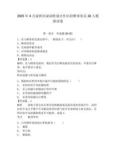2025年4月深圳市深汕特別合作區(qū)招聘事務(wù)員38人模擬試卷及答案詳解（名校卷）