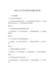 2025年可行性研究試題及答案