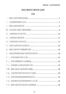 投標(biāo)方案的多方案評(píng)估與選擇