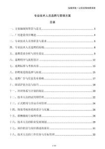 专业技术人员选聘与管理方案