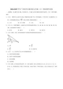 2024-2025學(xué)年廣西來(lái)賓市象州縣九年級(jí)（上）期末數(shù)學(xué)試卷（含答案）