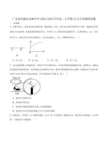 河源市河源中學(xué)2025-2026學(xué)年高二上學(xué)期10月第一次教學(xué)質(zhì)量檢測物理試卷（含解析）