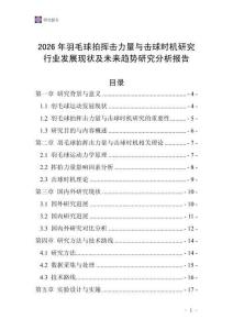 2026年羽毛球拍揮擊力量與擊球時機研究行業發展現狀及未來趨勢研究分析報告