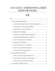 2025及未來5年微阻消聲球形止回閥項目投資價值分析報告