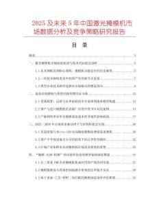 2025及未來5年中國激光掩模機市場數(shù)據(jù)分析及競爭策略研究報告