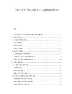 中國智慧醫(yī)療行業(yè)市場(chǎng)格局與未來發(fā)展預(yù)測(cè)報(bào)告