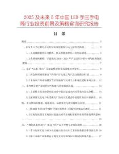 2025及未來5年中國LED手壓手電筒行業(yè)投資前景及策略咨詢研究報告