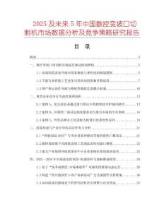 2025及未來(lái)5年中國(guó)數(shù)控變坡口切割機(jī)市場(chǎng)數(shù)據(jù)分析及競(jìng)爭(zhēng)策略研究報(bào)告