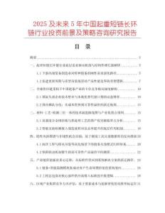 2025及未來5年中國起重短鏈長環(huán)鏈行業(yè)投資前景及策略咨詢研究報告