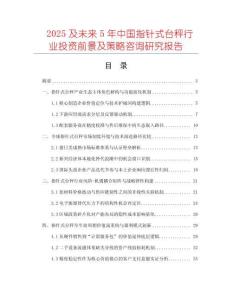 2025及未來5年中國指針式臺(tái)秤行業(yè)投資前景及策略咨詢研究報(bào)告