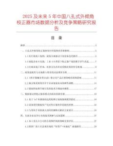2025及未來5年中國八孔式外傾角校正器市場數(shù)據(jù)分析及競爭策略研究報(bào)告