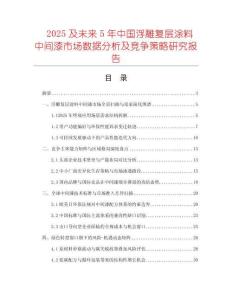 2025及未來5年中國浮雕復(fù)層涂料中間漆市場數(shù)據(jù)分析及競爭策略研究報(bào)告