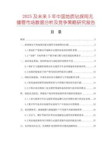 2025及未来5年中国地质钻探用无缝管市场数据分析及竞争策略研究报告