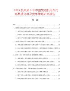 2025及未來5年中國發(fā)動機吊車市場數(shù)據(jù)分析及競爭策略研究報告