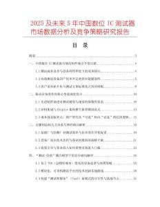 2025及未來5年中國數(shù)位IC測試器市場數(shù)據(jù)分析及競爭策略研究報(bào)告