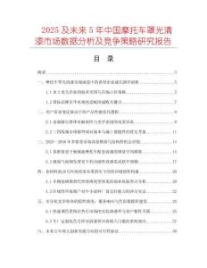 2025及未來5年中國摩托車罩光清漆市場數(shù)據(jù)分析及競爭策略研究報告