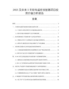 2025及未來(lái)5年彩電遙控發(fā)射器項(xiàng)目投資價(jià)值分析報(bào)告