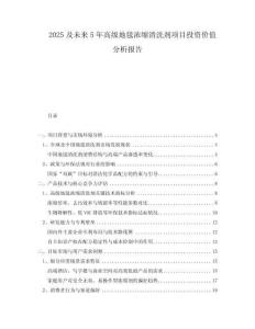 2025及未來5年高級(jí)地毯濃縮清洗劑項(xiàng)目投資價(jià)值分析報(bào)告