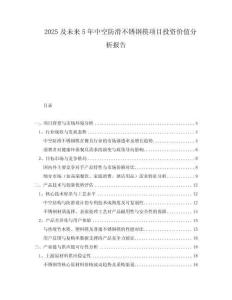 2025及未來5年中空防滑不銹鋼筷項目投資價值分析報告
