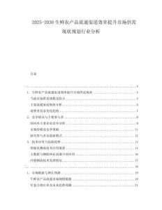 2025-2030生鮮農(nóng)產(chǎn)品流通渠道效率提升市場(chǎng)供需現(xiàn)狀規(guī)劃行業(yè)分析