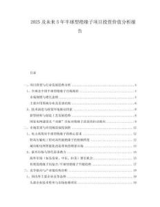 2025及未來5年半球型絕緣子項目投資價值分析報告