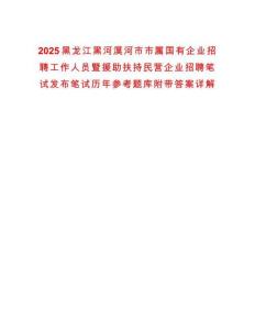 2025黑龍江黑河漠河市市屬國有企業(yè)招聘工作人員暨援助扶持民營企業(yè)招聘筆試發(fā)布筆試歷年參考題庫附帶答案詳解
