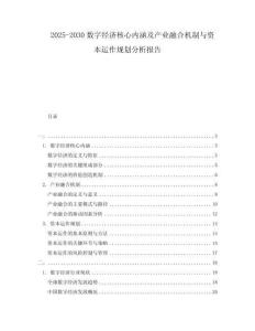 2025-2030數(shù)字經(jīng)濟核心內(nèi)涵及產(chǎn)業(yè)融合機制與資本運作規(guī)劃分析報告