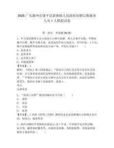 2025廣東潮州市饒平縣新塘鎮(zhèn)人民政府招聘后勤服務(wù)人員1人模擬試卷附答案詳解（突破訓(xùn)練）
