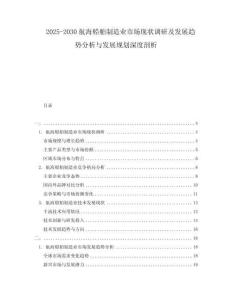 2025-2030航海船舶制造業(yè)市場現(xiàn)狀調(diào)研及發(fā)展趨勢(shì)分析與發(fā)展規(guī)劃深度剖析