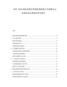 2025-2030制造業(yè)服務(wù)領(lǐng)域機遇挖掘與全球解決方案提供商品牌建設(shè)研究報告