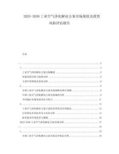 2025-2030工業(yè)空氣凈化解決方案市場(chǎng)現(xiàn)狀及投資風(fēng)險(xiǎn)評(píng)估報(bào)告