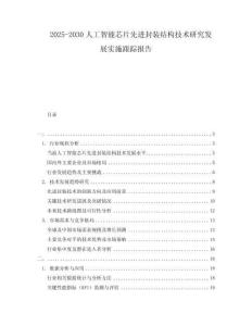 2025-2030人工智能芯片先進(jìn)封裝結(jié)構(gòu)技術(shù)研究發(fā)展實(shí)施跟蹤報(bào)告