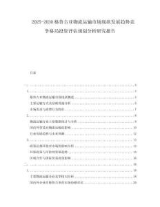 2025-2030格魯吉亞物流運(yùn)輸市場現(xiàn)狀發(fā)展趨勢競爭格局投資評估規(guī)劃分析研究報(bào)告