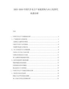 2025-2030中國汽車電子產(chǎn)業(yè)鏈重構(gòu)與本土化替代機(jī)遇分析