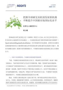 把握全球碳交易機制發(fā)展新機遇 不斷提升中國碳市場國際化水平