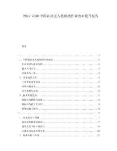 2025-2030中國農(nóng)業(yè)無人機(jī)噴灑作業(yè)效率提升報告