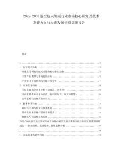 2025-2030航空航天領(lǐng)域行業(yè)市場(chǎng)核心研究及技術(shù)革新方向與未來(lái)發(fā)展?jié)撡|(zhì)調(diào)研報(bào)告