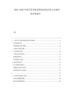 2025-2030中國衛(wèi)星導(dǎo)航系統(tǒng)商業(yè)化應(yīng)用與市場空間分析報告