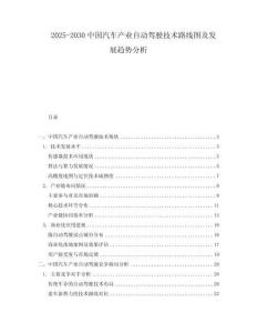 2025-2030中國汽車產(chǎn)業(yè)自動(dòng)駕駛技術(shù)路線圖及發(fā)展趨勢分析