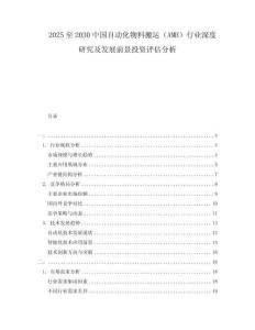 2025至2030中國(guó)自動(dòng)化物料搬運(yùn)（AMH）行業(yè)深度研究及發(fā)展前景投資評(píng)估分析