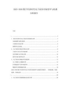 2025-2030數(shù)字經(jīng)濟(jì)時(shí)代電子商務(wù)市場(chǎng)變革與機(jī)遇分析報(bào)告