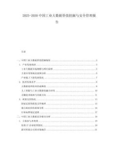2025-2030中國(guó)工業(yè)大數(shù)據(jù)價(jià)值挖掘與安全管理報(bào)告