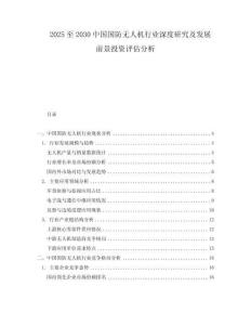 2025至2030中國(guó)國(guó)防無人機(jī)行業(yè)深度研究及發(fā)展前景投資評(píng)估分析