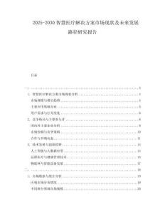 2025-2030智慧醫(yī)療解決方案市場現(xiàn)狀及未來發(fā)展路徑研究報(bào)告