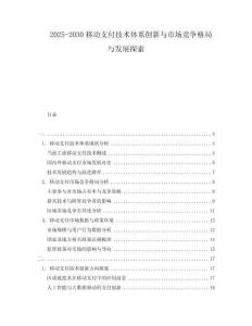 2025-2030移動(dòng)支付技術(shù)體系創(chuàng)新與市場(chǎng)競(jìng)爭(zhēng)格局與發(fā)展探索