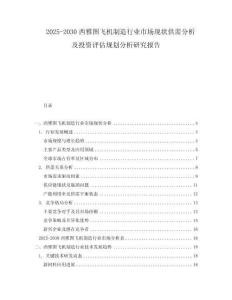 2025-2030西雅圖飛機制造行業(yè)市場現(xiàn)狀供需分析及投資評估規(guī)劃分析研究報告