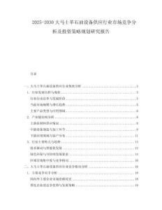 2025-2030大馬士革石油設(shè)備供應(yīng)行業(yè)市場(chǎng)競(jìng)爭(zhēng)分析及投資策略規(guī)劃研究報(bào)告